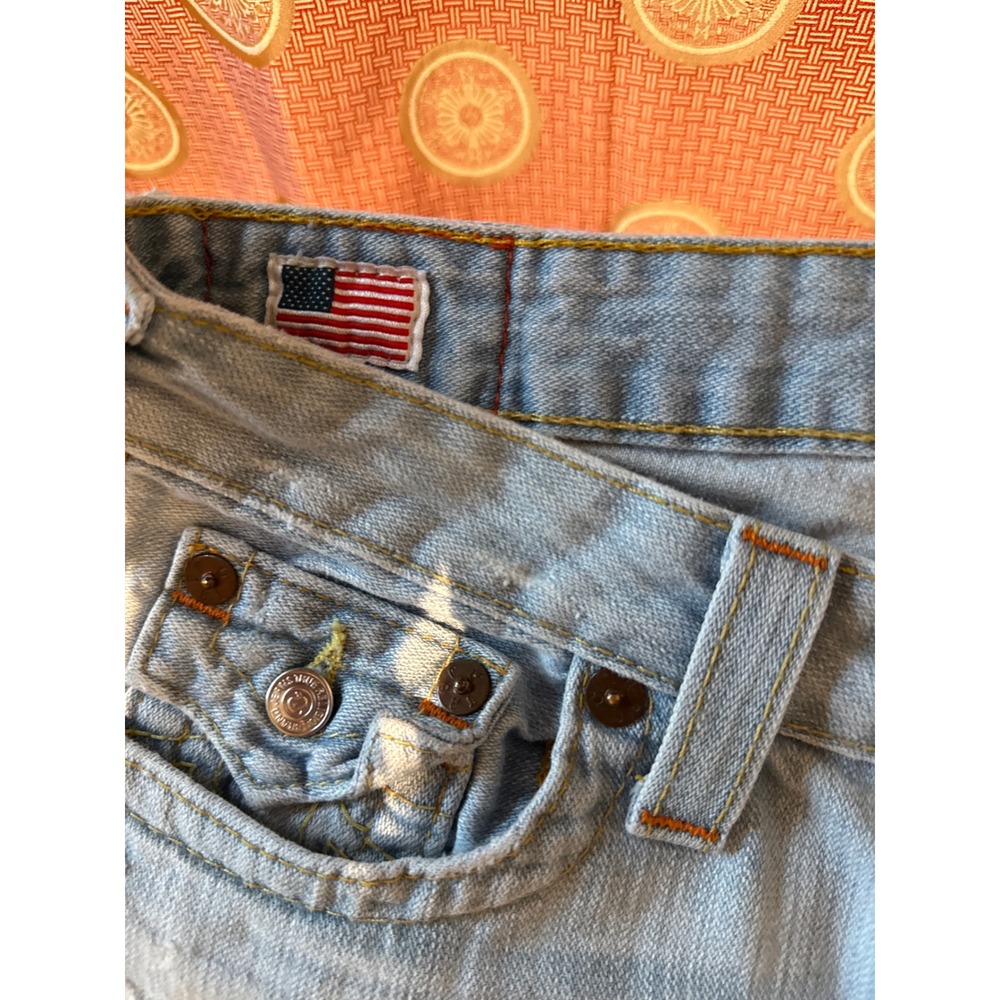 True Religion Jayde Shorts 27 Light Wash Y2K Cut Off Denim - Picture 5 of 9